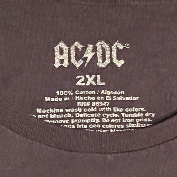 AC/DC Back In Black Classic Logo Black Tee Shirt / Size 2XL - Picture 4 of 4